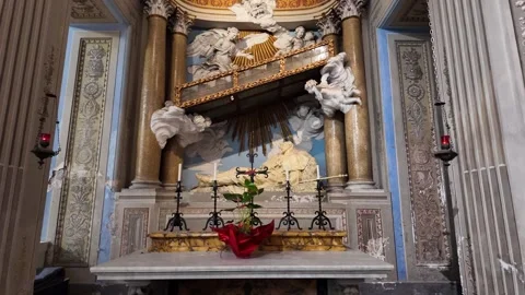 4K Slow Motion View Of Saint Alexius Golden Shrine Rome 스톡 동영상 331541419