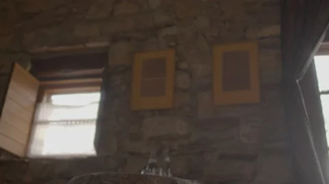 4k slow motion of a vintage old house inside with a chair Stock Footage 54244102