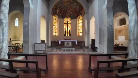 4K Slow Motion Walkthrough Of San Giovanni a Porta Latina Video stock 336280585