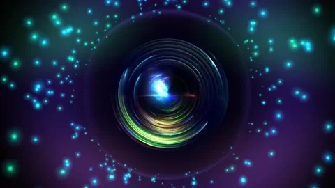 4k Slow Moving Nebula Particles Quanta Orbit Tunnel Motion Background Stock Footage 302405457