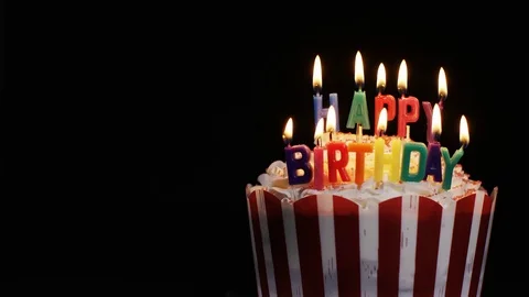 4K Slow tilt down revealing a large birthday cupcake - with space for text Video stock 70129672