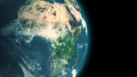 4K Slowly rotating Earth by in space night, seamless looped 3d animation Stock Footage 86622197