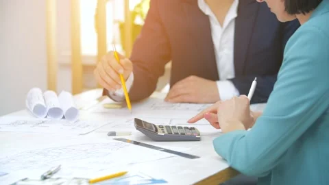 4k slowmotion video of man and woman business partnerts working on some papers Stock Footage 217761997