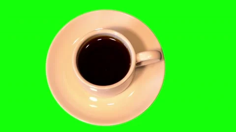 4k small coffee cup with black coffee on saucer Stock Footage 50769061