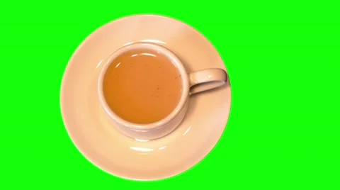 4k small coffee cup with white coffee on saucer Stock Footage 50770276
