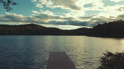4k - Small dock at sunset Stock Footage 67512488