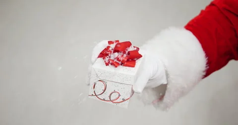 4K - A small gift box from Santa Claus. Close-up Stock Footage 256424299