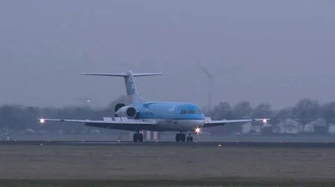 4K Small jet landing Stock Footage 37678196