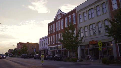 4k Small Town at Sunset Stock Footage 78885738
