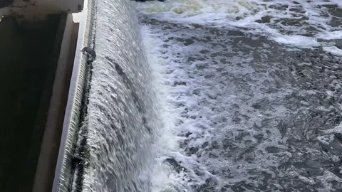 4k Small waterfall. Gateway with falling water. Closeup. Stock Footage 160327041