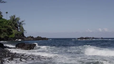 4K: Small Waves Crashing on Tropical Island Stock Footage 72967632