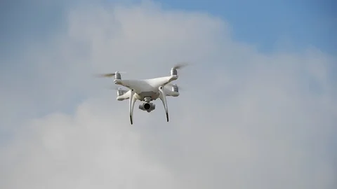 4K Smaller Close Up Of Drone Hovering Mid Frame Stock Footage 89201751