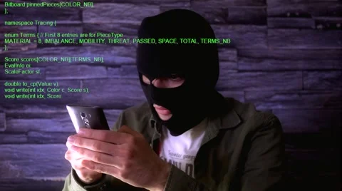 4K Smartphone Hacker Virus Green Code Stock Footage 51029030