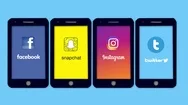 4K Smartphone With Social Media Brands Animation Facebook, Snapchat, Twitter  Stock Footage