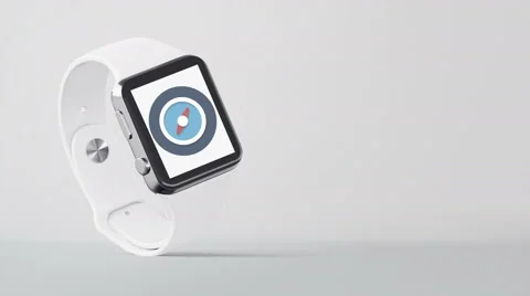 4k - Smartwatch with compass logo symbol icon sign Stock Footage 68945651