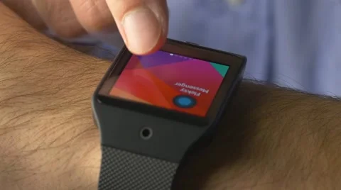 4K Smartwatch Computer Touchscreen Gesture Apps 스톡 동영상 42801018
