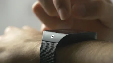 4K Smartwatch Gestures Closeup Stock-Footage 47163475