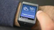 4K Smartwatch Weather Forecast Wearable Technology Stock Footage