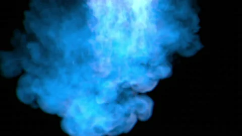 4k Smoke cloud. Realistic cg Fog. Vapor. Blue light. Isolated on black. Stock Footage 149705309