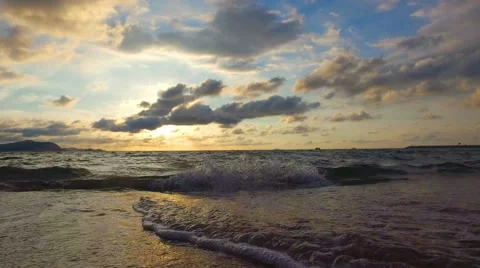 4k Smooth Gliding Pan of Perfect Secret Beach in pattaya Stock Footage 58300959