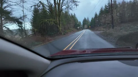 4K smooth POV driver perspective footage of driving on Oregon Route 202 Stock Footage 328986286