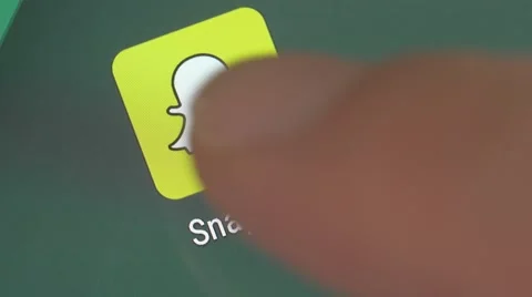 4K Snapchat App Launching On Smartphone - Closeup Stock Footage 63513488