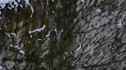 4K SNOW FALLING WALL BACKGROUND 2 Stock Footage 60254487