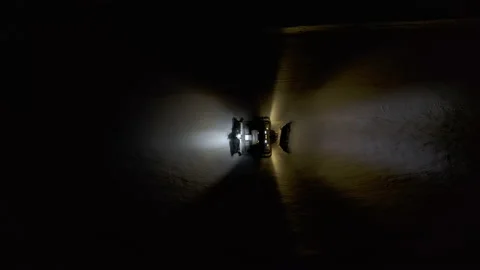 4k. Snow grooming machine on a ski slope at night Stock Footage 161271072