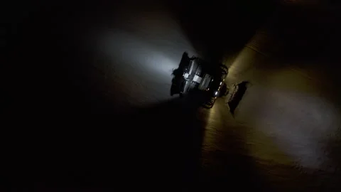 4k. Snow grooming machine on a ski slope at night Stock Footage 161275833