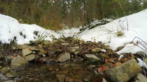 4k, The snow melts, the creek flows (timelapse) Stock-Footage 47674828