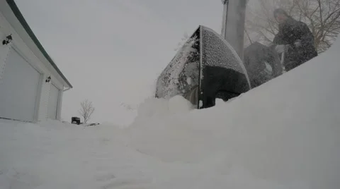 4k snowblower angle very unique Stock Footage 46499700