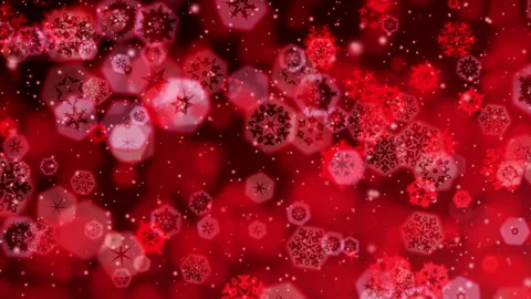 4K Snowflake Loop Background Red Stock Footage 248627717