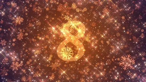 4k Snowflakes Countdown from 10 to 0 Video stock 121054936