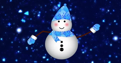 4K Snowmen Have Fun in Winter Holidays. Stock Footage 293289028