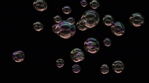 4k soap bubbles isolated on black backgr... | Stock Video | Pond5