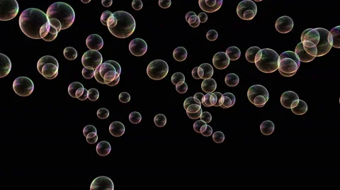 4k soap bubbles isolated on black background, seamless loop Stock Footage 44137525