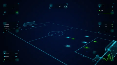 4K Soccer Analytics HUD High-Press Defensive Block Zonal Control HUD Loop Video stock 335269259
