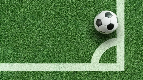 4K soccer corner background with ball, alpha channel, copy space Stock Footage 328707728