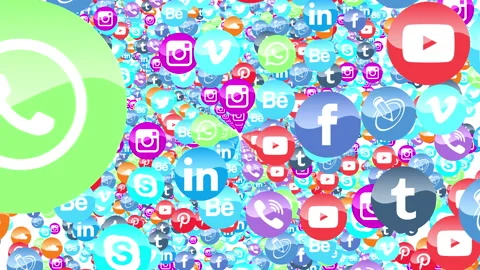 4K Social Media Icons Looped Background | Stock Video | Pond5