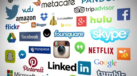 4K Social Media Logo Loop Video stock 56219369