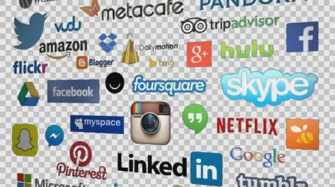 4K Social Media Logo Loop with Alpha Video stock 56219876