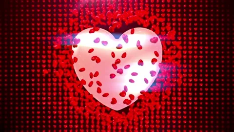4K Soft Heart Background (Loopable) Particle Glitter Glow Heart Background Loop. Stock Footage 336562883