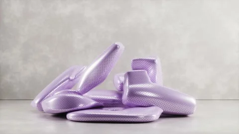 4к Softbody dynamics. Satisfying calm video. 3d render Stock Footage 185390060