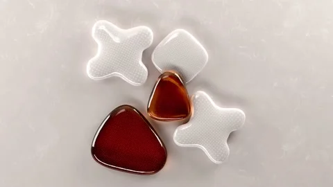 4к Softbody dynamics. Satisfying calm video. 3d render Stock Footage 193360498