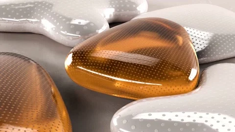 4к Softbody dynamics. Satisfying calm video. 3d render Stock Footage 193360626