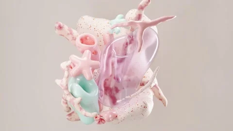 4к Softbody dynamics. Satisfying calm video. 3d rende Stock Footage 197969704