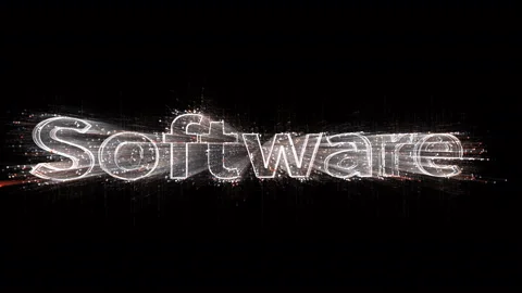 4k Software word tag,Matrix binary computer code shaped text design animation. Video stock 111673120