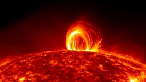 4K--Solar Magnetic Storms rage over the sun's surface. Stock Footage 71225314