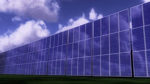 4k Solar panels-green free energy,timelapse clouds flying. Stock Footage 59108758