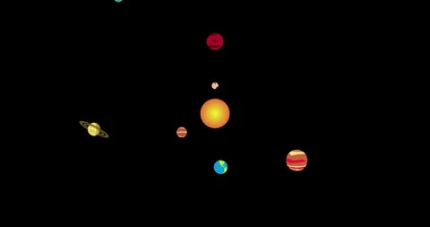 4K Solar System Animation - Black Background Video stock 112620287